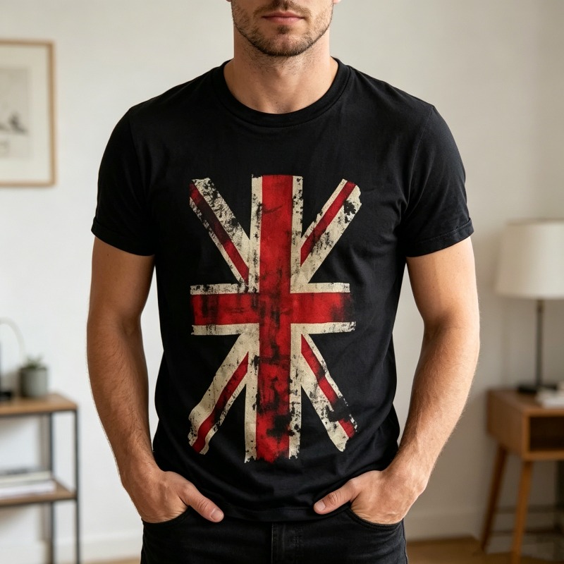 Vintage Fashion Uk - Koszulka z grafiką Union Jack, vintage