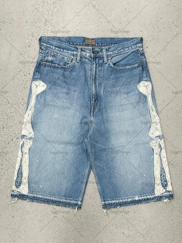 Vintage Fashion Jeans - Szorty jeansowe Deeptown Y2k Vintage Harajuku