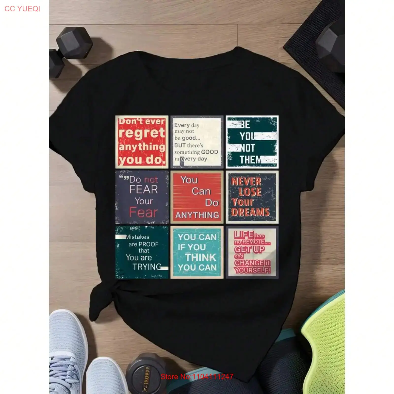 Vintage Fashion Quotes Short - Damska koszulka z inspirującym cytatem, wygodna