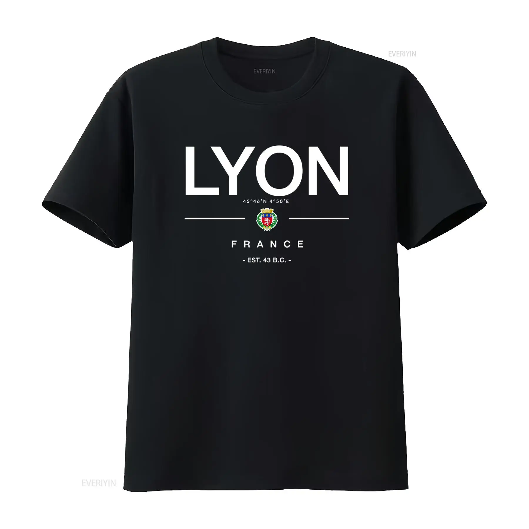 French Vintage Fashion - Koszulka Lyon Francja Odzież Wakacyjna Pamiątka