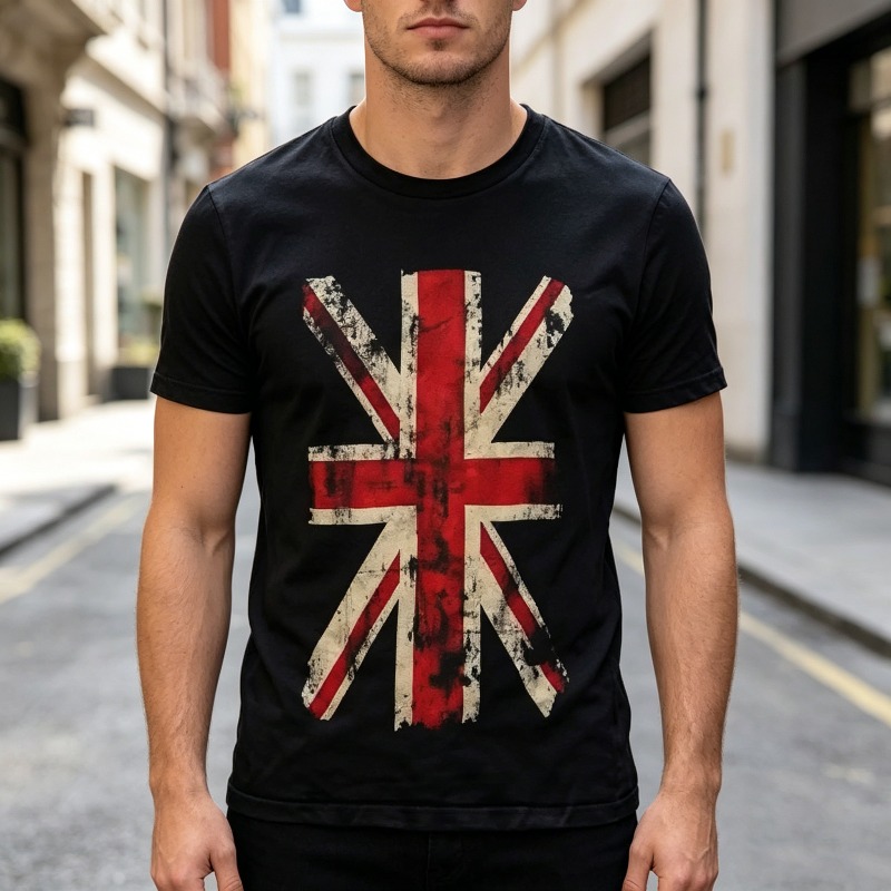 Koszulka z grafiką Union Jack, – Vintage Fashion Uk recenzja i cena